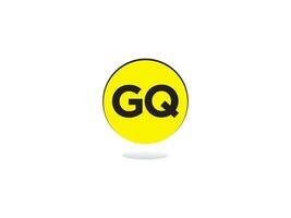 Yellow Color GQ Logo, Initial Gq Letter Logo Icon Vector