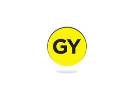 Yellow Color Gy Logo, Initial GY Letter Logo Icon Vector