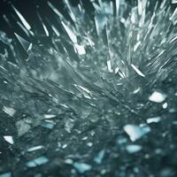 Ai generated content. Shattered Reality Broken Glass in Closeup photo