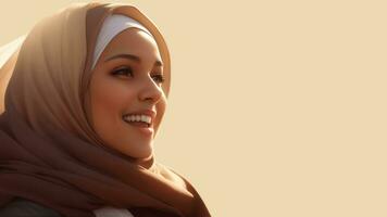 Beautiful woman wearing hijab. AI Generative photo