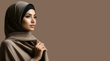 Beautiful woman wearing hijab. AI Generative photo