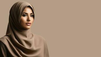 Beautiful woman wearing hijab. AI Generative photo