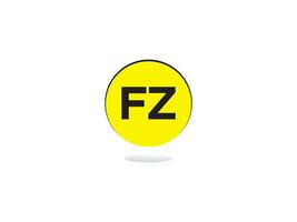 Initial Fz Logo Letter, Minimalist FZ Letter Logo Icon Vector