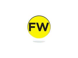 Initial Fw Logo Letter, Minimalist FW Letter Logo Icon Vector