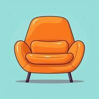 moderno sillón, minimalista ilustración en plano estilo. generativo ai foto