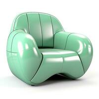Volumetric image of a modern armchair. Furniture, interior, isolated element on white background. Generative AI photo