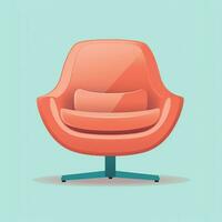 Modern armchair, minimalistic illustration in flat style. Generative AI photo