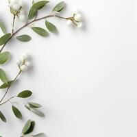 Simple abstract white background, empty surface, space for design. Generative AI photo