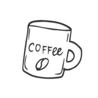 Mug of hot drink hand drawn outline doodle icon. Coffee mug with steam vector sketch illustration for print, web, mobile and infographics isolated on white background.