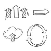 business finance doodle hand drawn elements. Concept - graph, chart, pie, arrows signs vector