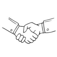 Hand Drawn Handshake icon isolated on white background vector