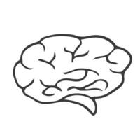 hand drawn doodle brain icon illustration vector