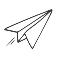 papel avión garabatear icono. mano dibujado bosquejo en vector