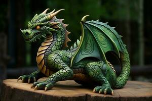 Ai generated Green wooden dragon chinese new year celebration 2024 photo