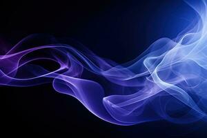 Blue purple gradient abstract background with smoke, neon, glow effect. Generative AI photo