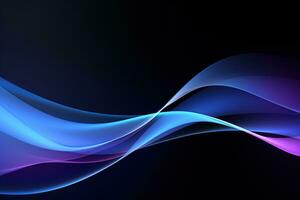 Blue purple gradient abstract background with smoke, neon, glow effect. Generative AI photo