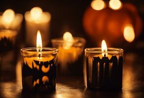 Ghostly Candlelight Halloweens Haunting Glow. AI generated content photo