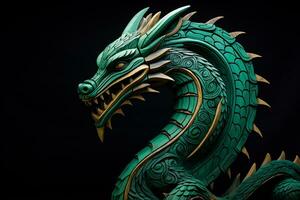 Ai generated Green wooden dragon chinese new year celebration 2024 photo