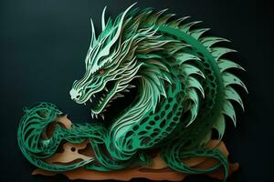 Ai generated Green wooden dragon chinese new year celebration 2024 photo