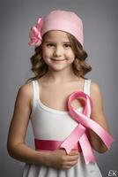Breast cancer awarness. worlds breast cancer day pinked ribbon themed. Ai Generative photo
