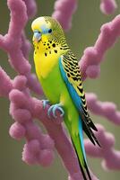 Budgerigar Beauty. Colorful and Captivating Avian Portraits. Ai Generative photo