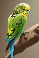 Budgerigar Beauty. Colorful and Captivating Avian Portraits. Ai Generative photo