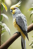 Vibrant Cockatiel Portraits. Capturing Nature's Playful Palette. Ai Generative photo