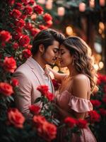 Pareja en amor. contento san valentin día. ai generativo foto