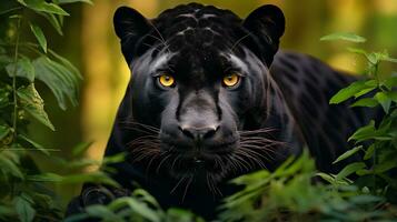 Black Panther in Jungle.Ai Generative photo