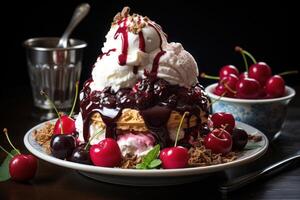 mundo famoso hielo crema delicias satisfacer tu dulce antojos ai generativo foto