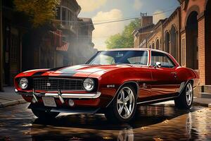 The world of classic muscle cars with this captivating 4K wallpaper  26481334 Stock Photo at Vecteezy