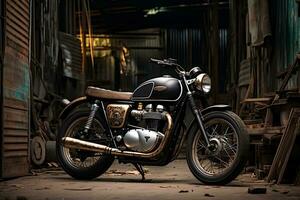 Exploring the World of Classic, Vintage, and Modified Motorcycles. Ai Generative photo