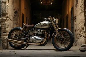 Exploring the World of Classic, Vintage, and Modified Motorcycles. Ai Generative photo