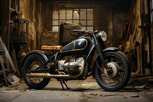 Exploring the World of Classic, Vintage, and Modified Motorcycles. Ai Generative photo