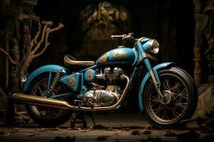 Exploring the World of Classic, Vintage, and Modified Motorcycles. Ai Generative photo