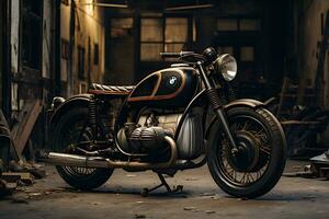 Exploring the World of Classic, Vintage, and Modified Motorcycles. Ai Generative photo