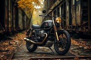 Exploring the World of Classic, Vintage, and Modified Motorcycles. Ai Generative photo