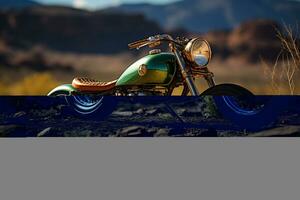 Exploring the World of Classic, Vintage, and Modified Motorcycles. Ai Generative photo