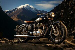 explorador el mundo de clásico, antiguo, y modificado motocicletas ai generativo foto