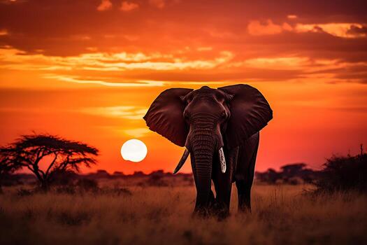 Elephant in Jungle. Hd Quality sharp images. Ai Generative photo