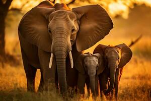 elefante en selva. hd calidad agudo imágenes ai generativo foto