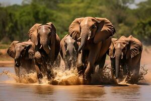 elefante en selva. hd calidad agudo imágenes ai generativo foto