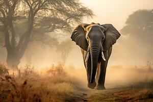 Elephant in Jungle. Hd Quality sharp images. Ai Generative photo