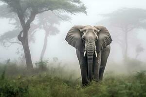 Elephant in Jungle. Hd Quality sharp images. Ai Generative photo
