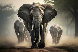 Elephant in Jungle. Hd Quality sharp images. Ai Generative photo