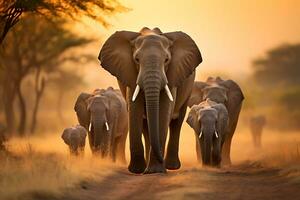 elefante en selva. hd calidad agudo imágenes ai generativo foto