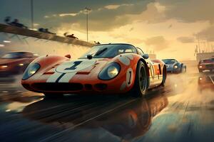 Revving Up the World of Racing Cars. Speed, Strategy, and Supercars. Ai Generative photo