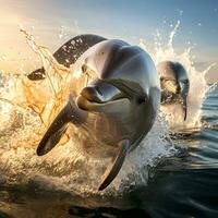 Dolphin Wonders. Captivating Photography by a 30-Year Wildlife Expert. AI Generative photo