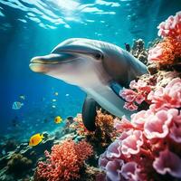 delfín maravillas cautivador fotografía por un 30 años fauna silvestre experto. ai generativo foto