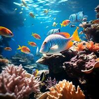 Dive into the Colorful World of Aquatic Photography by a Renowned Wildlife Photographer. AI Generative photo